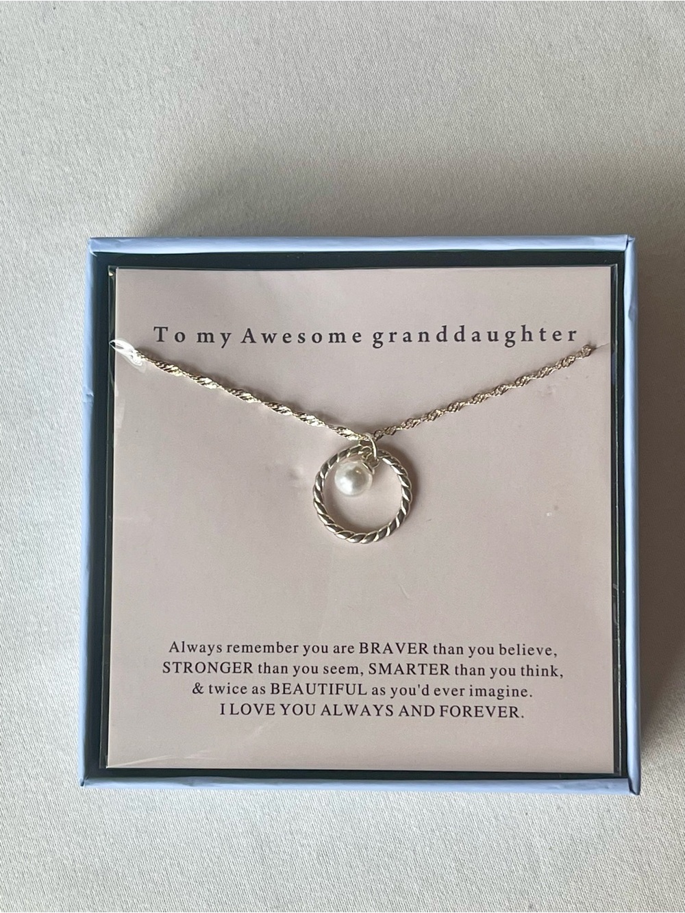 Burning Love Silver Necklace with Pearl Accent Granddaughter Gift NIB